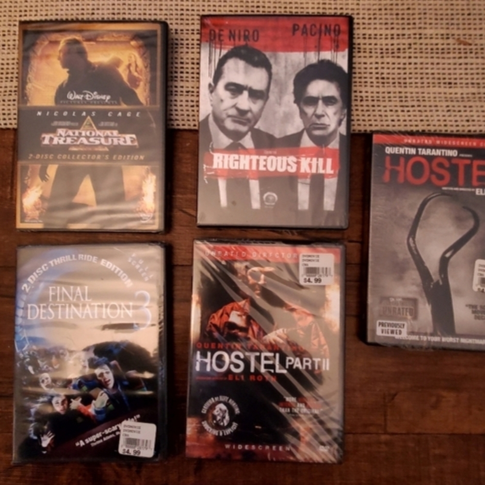 Final Destination 3. National Treasure. Righteous Kill. Hostel. Hostel II.
